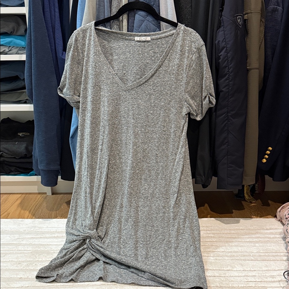 Z Supply Gray V-Neck Mini Dress